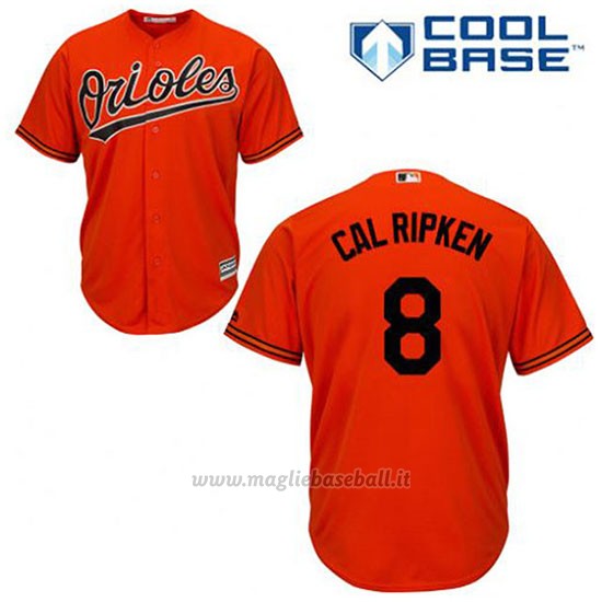 Maglia Baseball Uomo Baltimore Orioles 8 Cal Ripken Arancione Alterner Cool Base